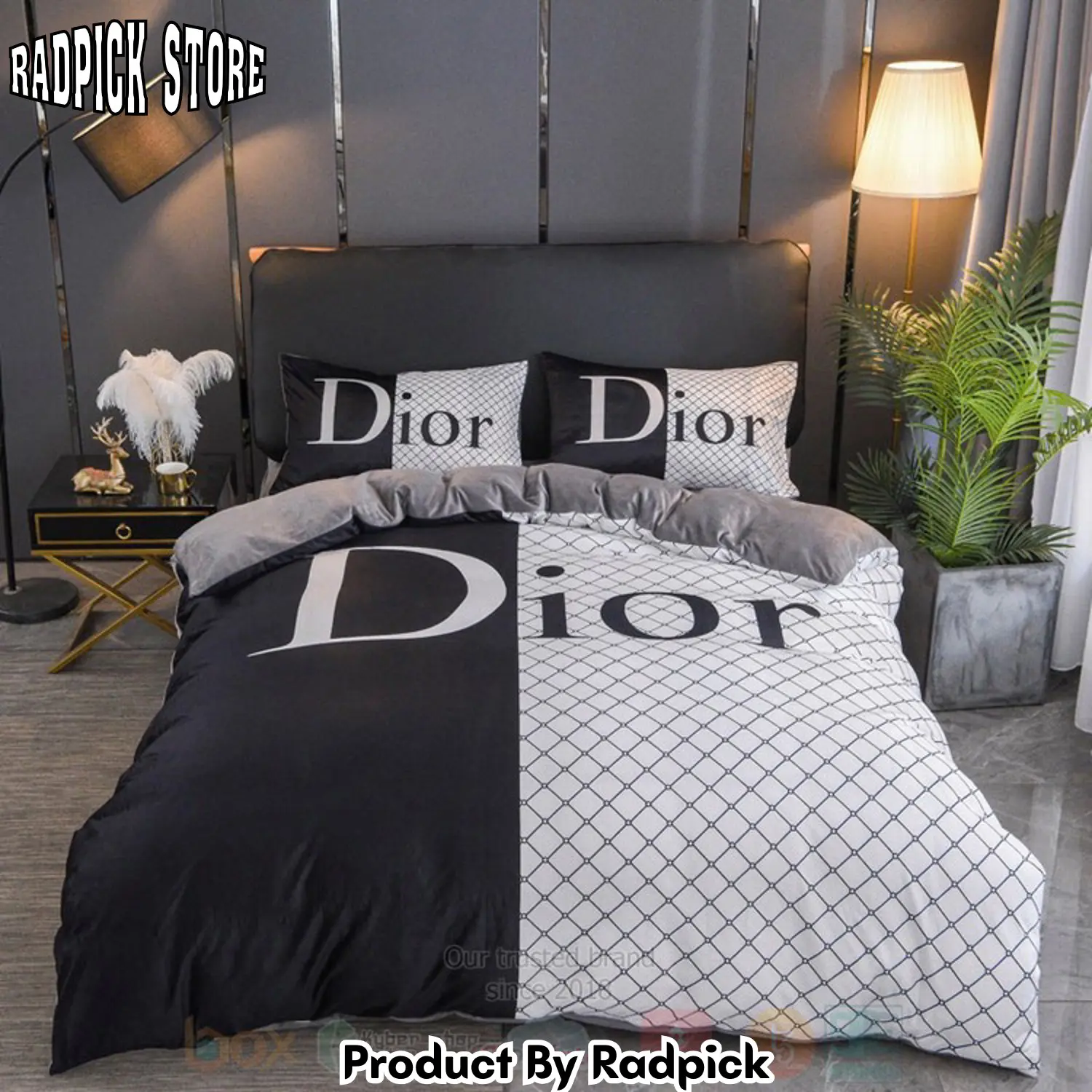 Radpick best christian dior blackwhite inspired duvet cover bed sets rp3278372